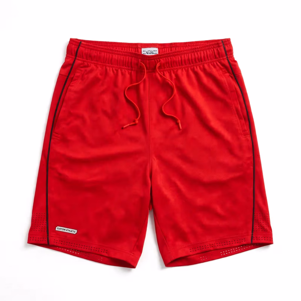Custom Athletic Shorts Factory Direct Red Athletic Shorts