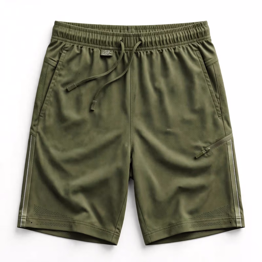 Custom Athletic Shorts Wholesale Olive Green Sport Shorts