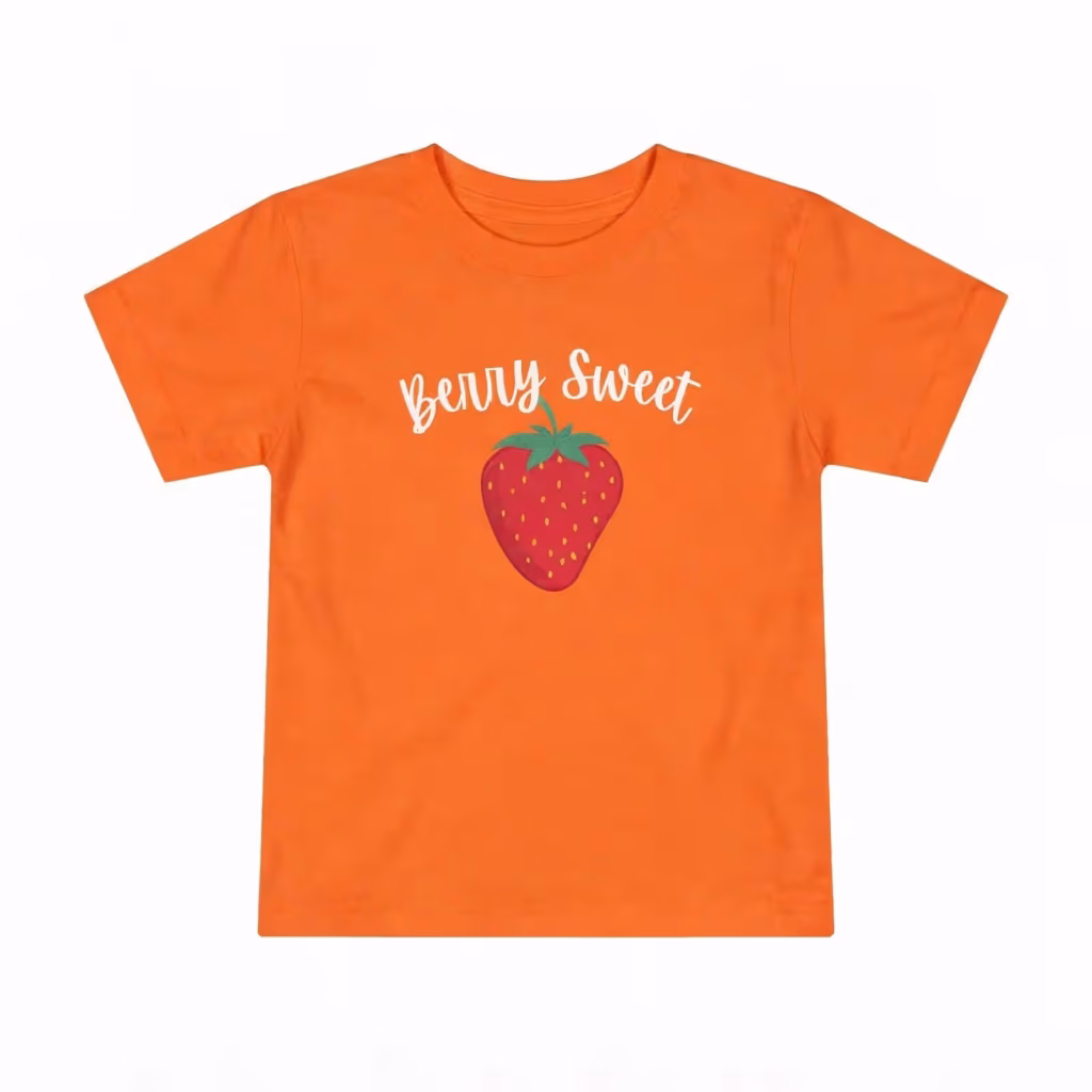 Custom Baby Tee Printed Baby Tee Berry Sweet Strawberry Toddler Tee Wholesale