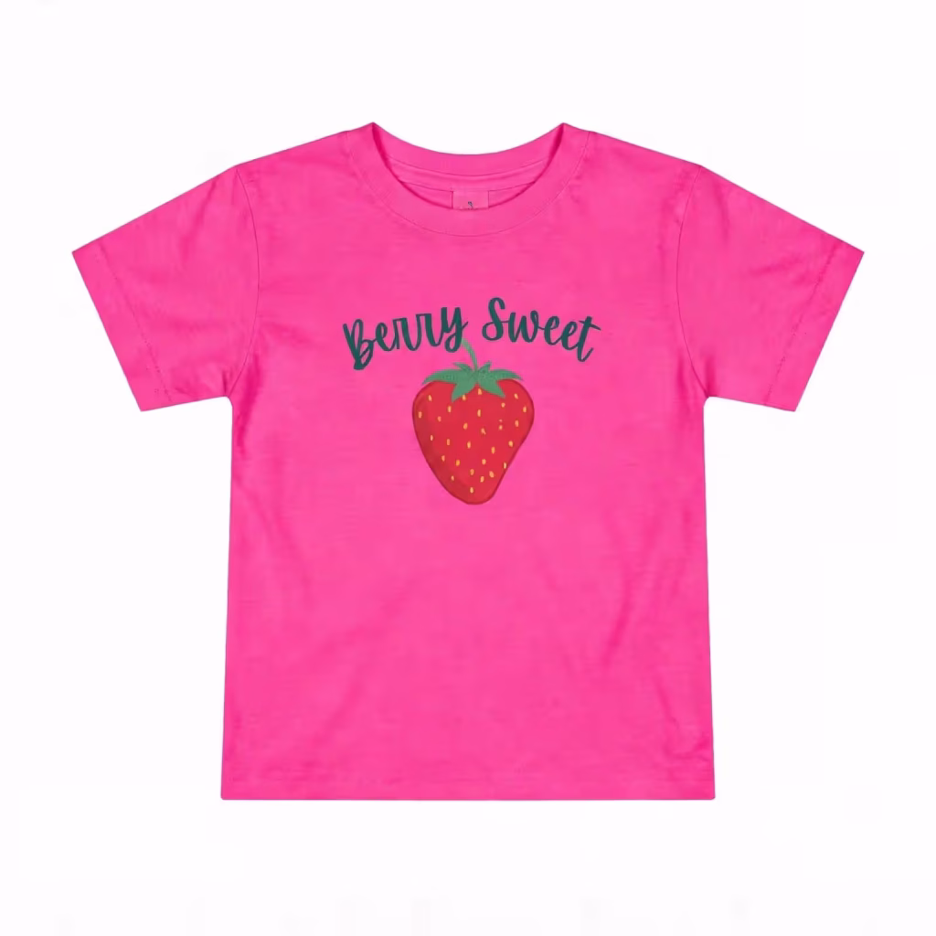 Custom Baby Tee Printed Baby Tee Strawberry Graphic Toddler Tee Wholesale