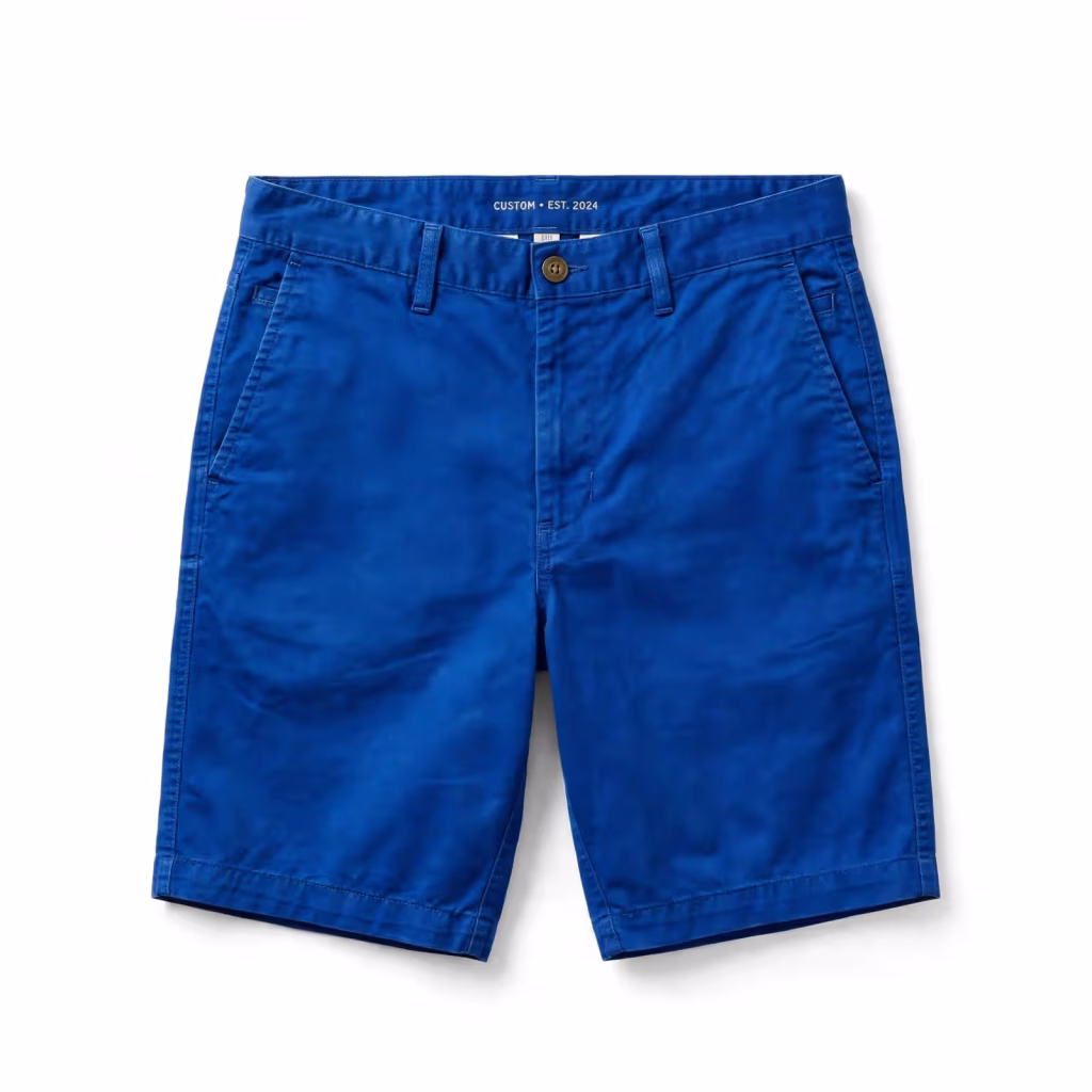Custom Bermuda Shorts Wholesale Cobalt Blue Twill Shorts