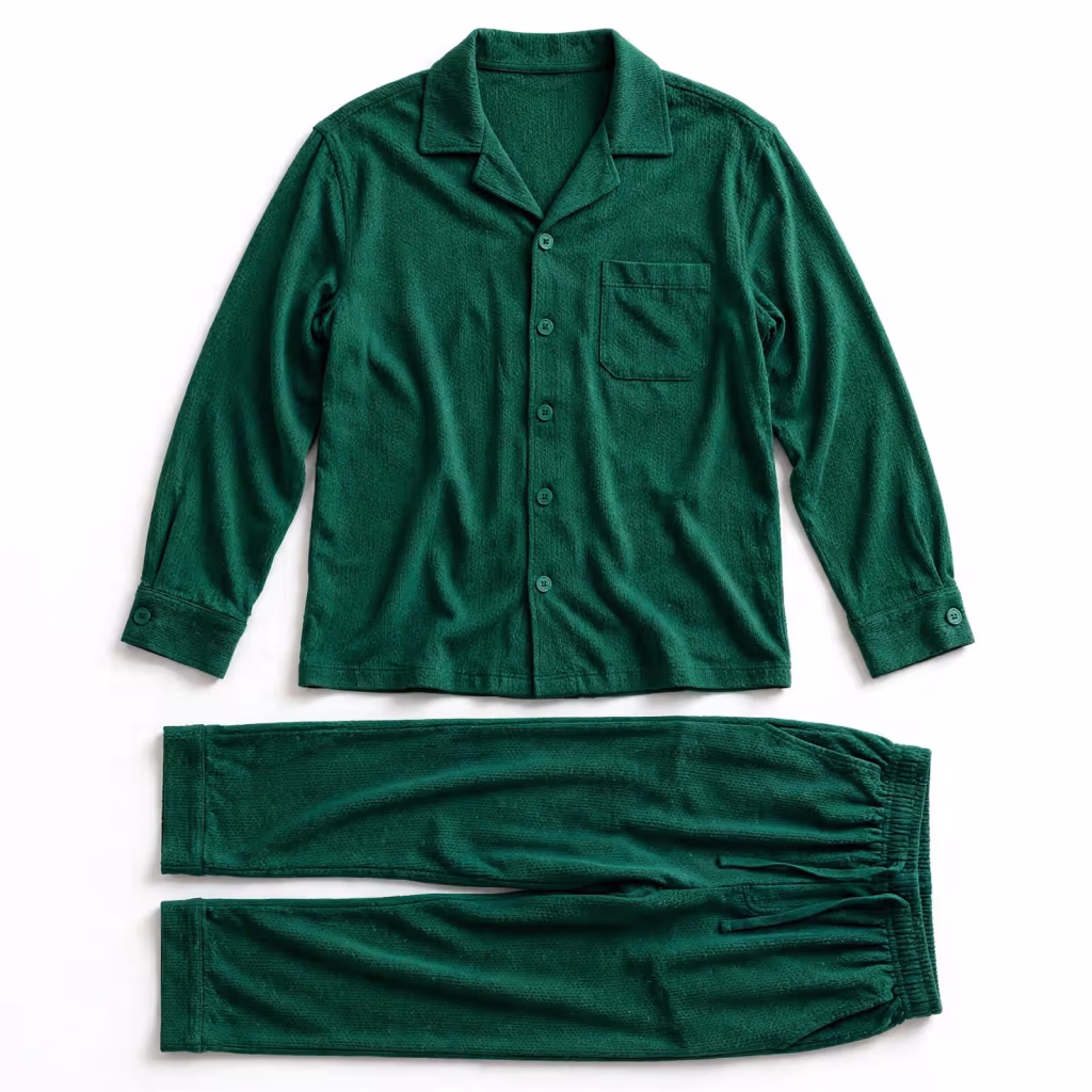 Custom Button Up Pyjama Set Supplier Single Jersey Pajama Wholesale