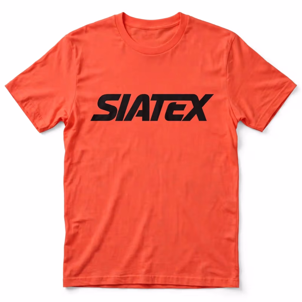 Custom Coral Orange T Shirt Factory Black Logo Print