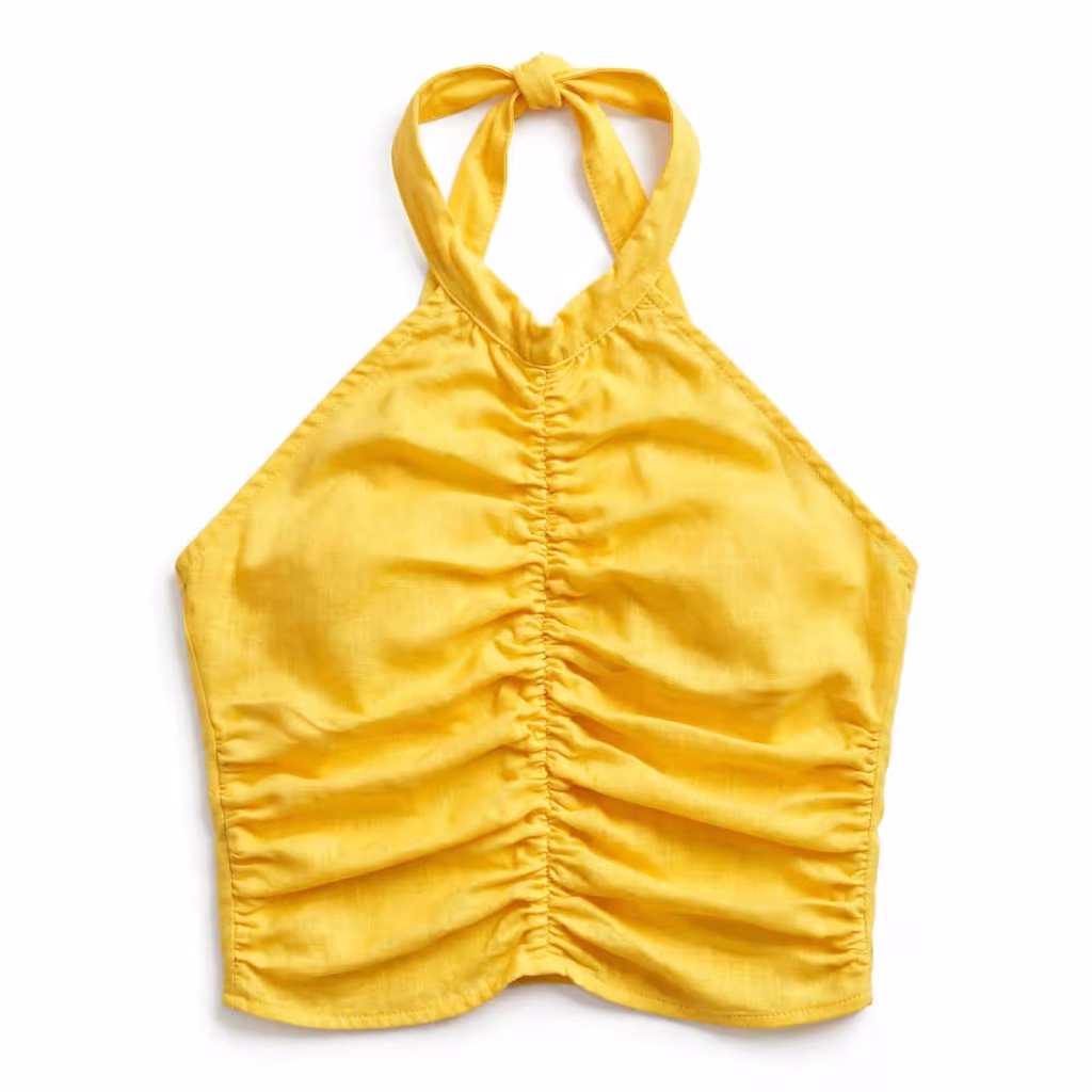 Custom Halter Top Ruched Front Halter Top Wholesale