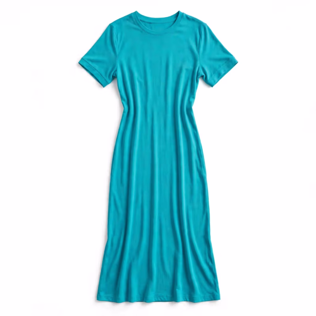 Custom Jersey Midi Dress Factory Direct Crew Neck Midi Bulk