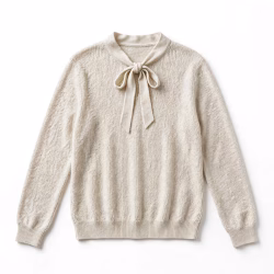 Custom Knit Blouse Tie Neck Long Sleeve Classic Top Supplier