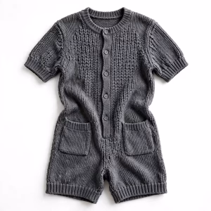Custom Knit Playsuit Wholesale Blank Knit Shortall Supplier