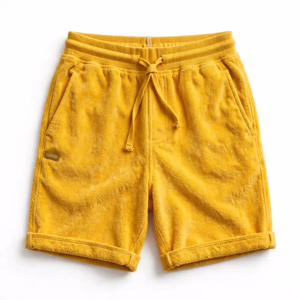 Custom Lounge Shorts Factory Direct Mustard Yellow Shorts