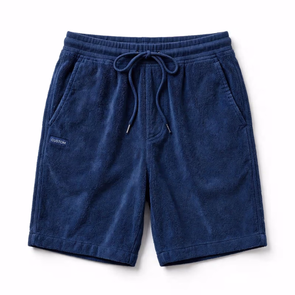 Custom Lounge Shorts Manufacturer Navy Blue French Terry