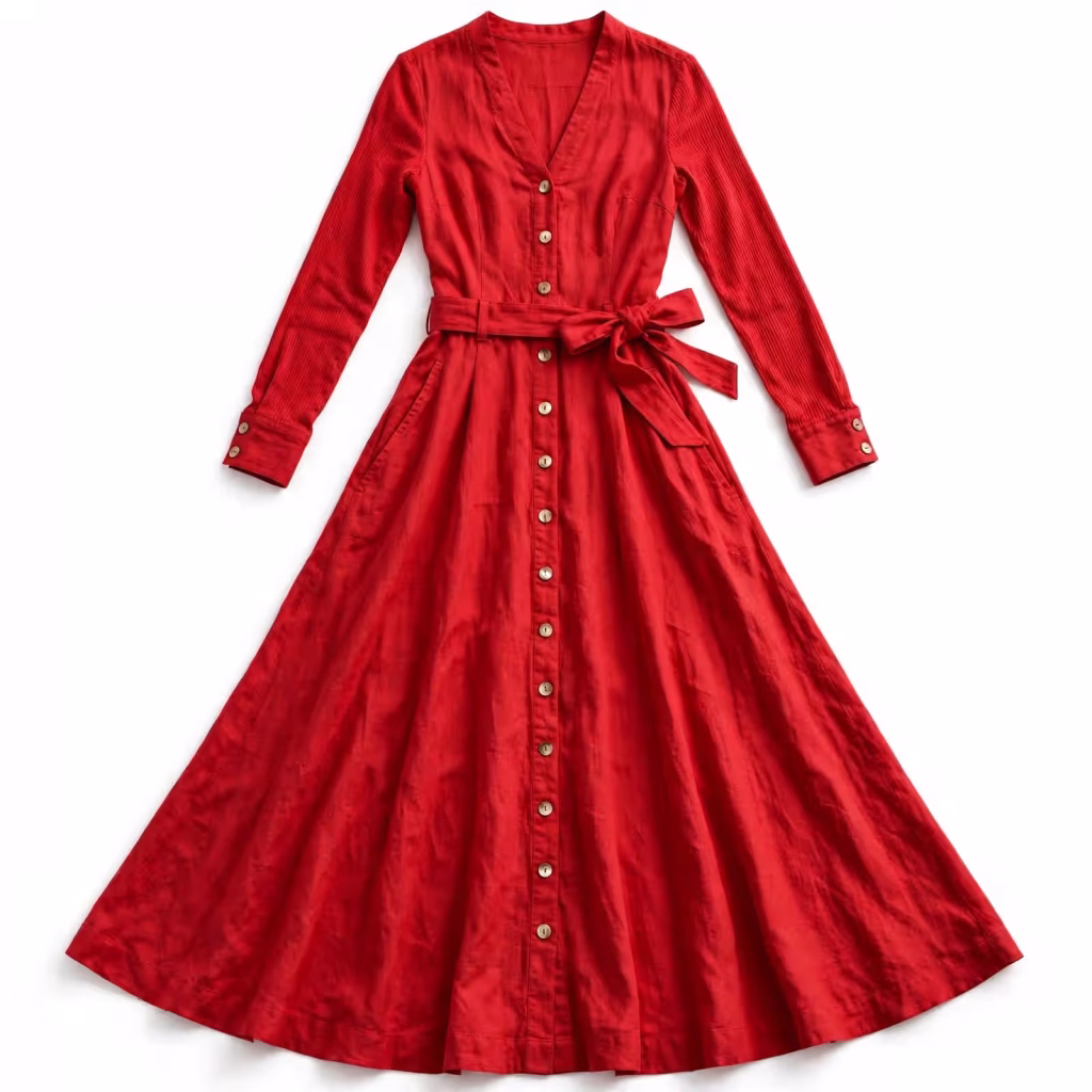Custom Maxi Dress Long Sleeve Button Front Maxi Dress Wholesale