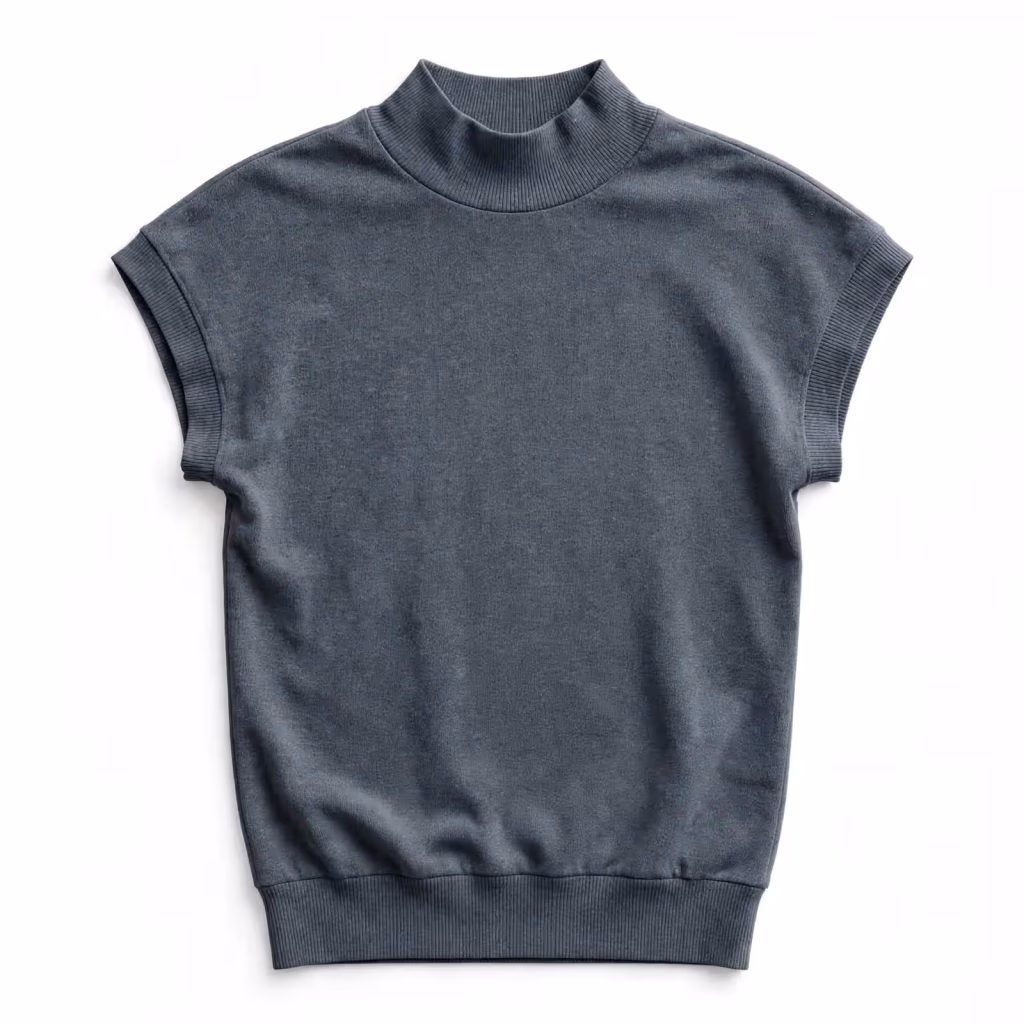 Custom Mock Neck Top Cap Sleeve Top Bulk