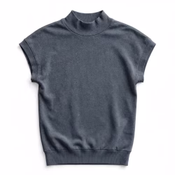 Custom Mock Neck Top Cap Sleeve Top Bulk