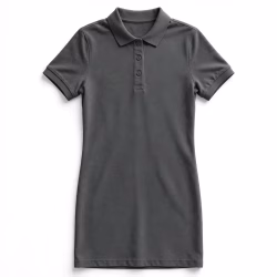 Custom Polo Dress Wholesale Charcoal Grey Pique Dress