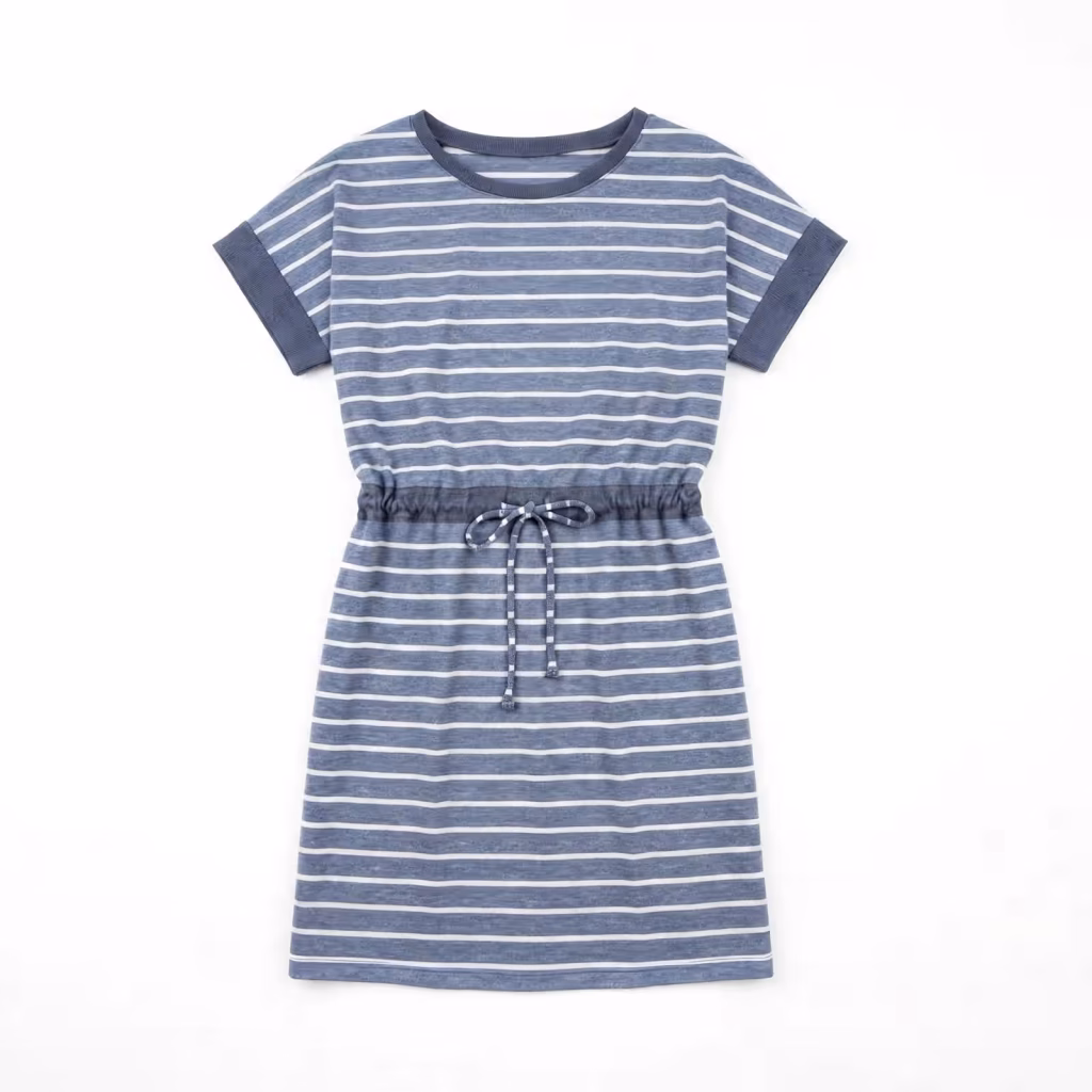 Custom Relaxed Knit Dress Striped T Shirt Dress Bulk