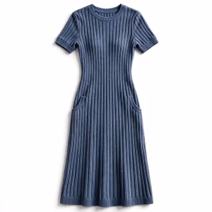 Custom Ribbed Midi Dress Wholesale Blank Ribbed Dress Supplier