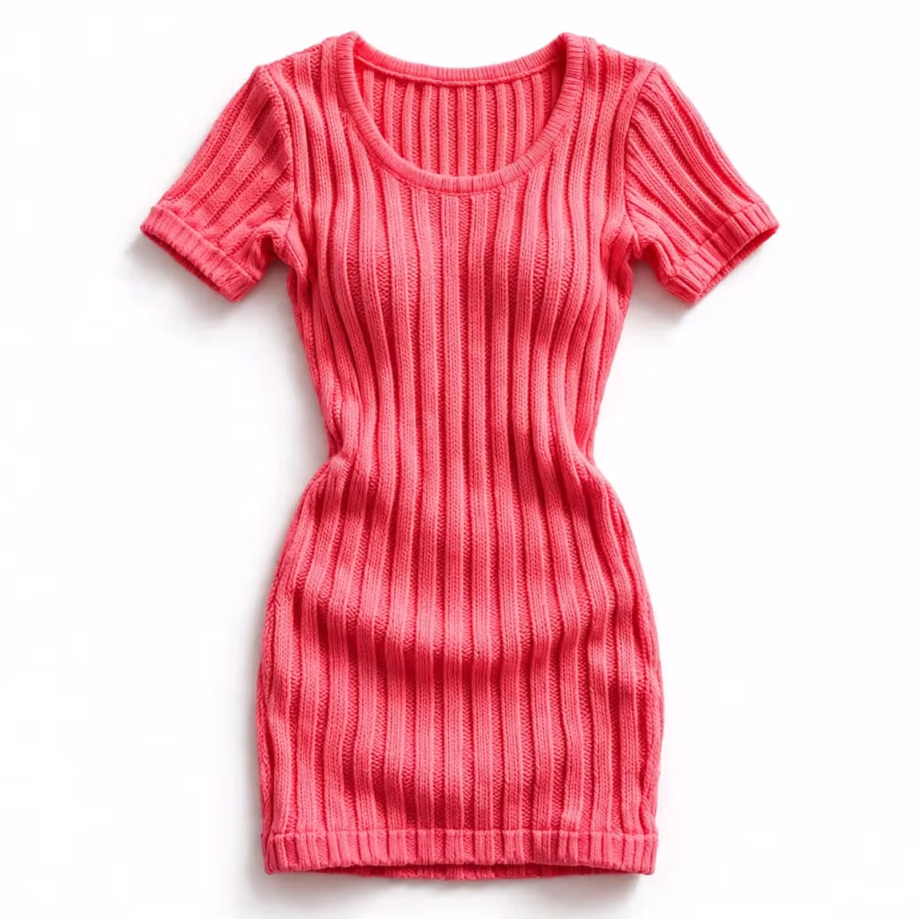 Custom Ribbed Mini Dress Manufacturer Short Sleeve Mini Factory