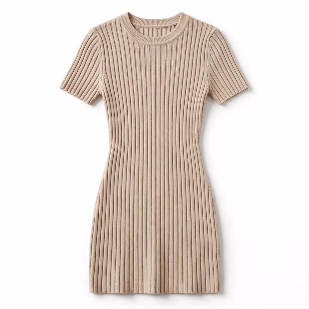 Custom Ribbed Mini Dress Supplier Blank Ribbed Dress Wholesale