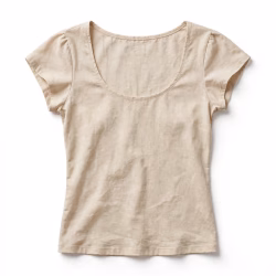 Custom Scoop Neck Top Cap Sleeve Top Bulk