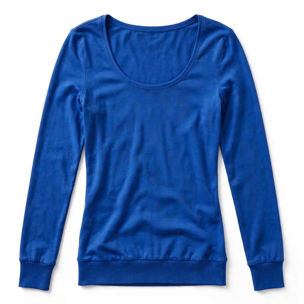 Custom Scoop Neck Top Long Sleeve Top Bulk Supplier