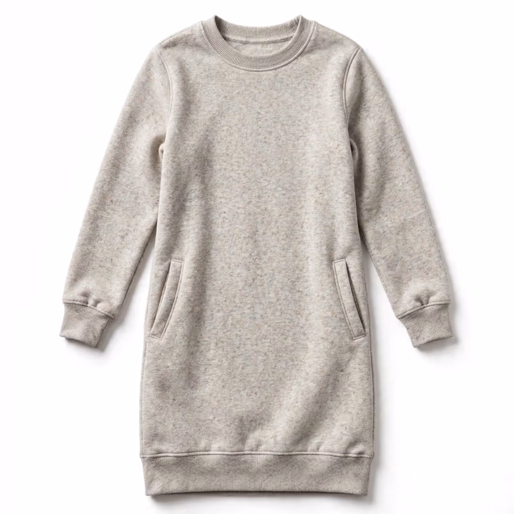 Custom Sweatshirt Dress Relaxed Fit Sweatshirt Dress Manufacturer