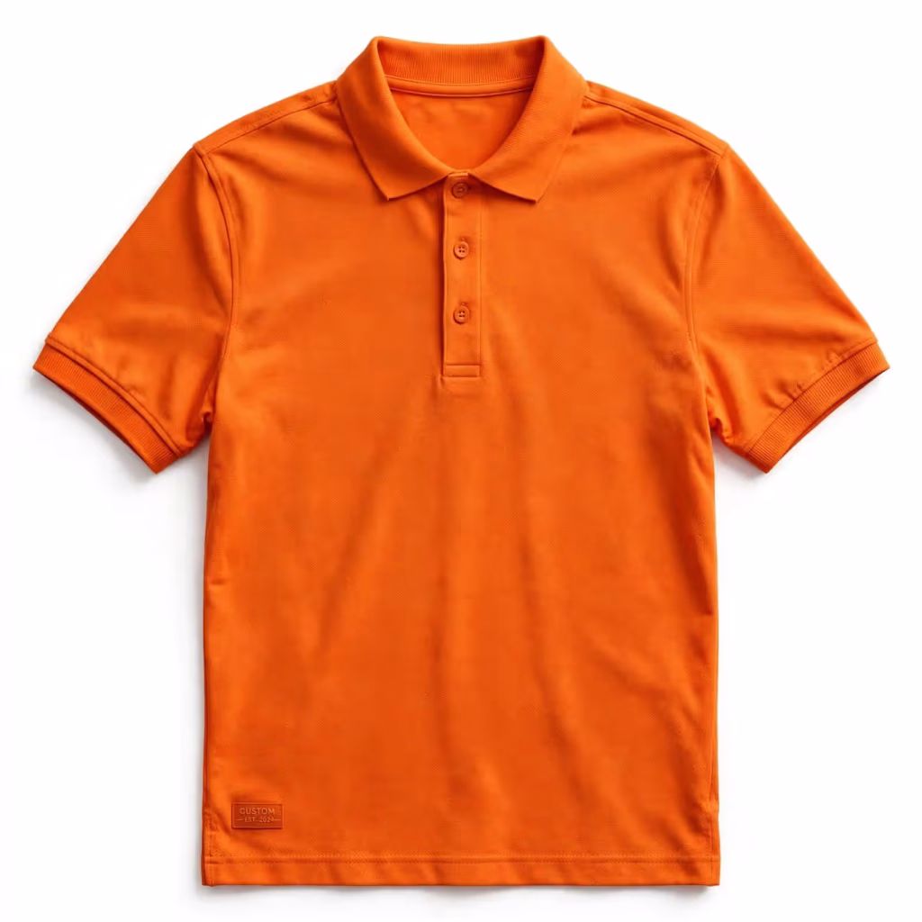 Custom Tangerine Orange Jersey Polo Top Wholesale