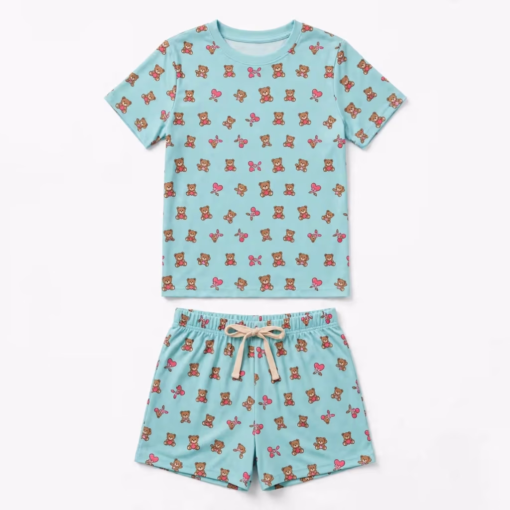 Custom Sleepwear Shorts And Top Set Production