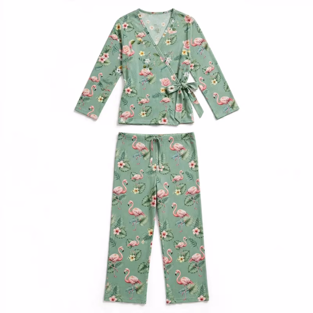 Oem Wide Leg Pajama Set Factory Production