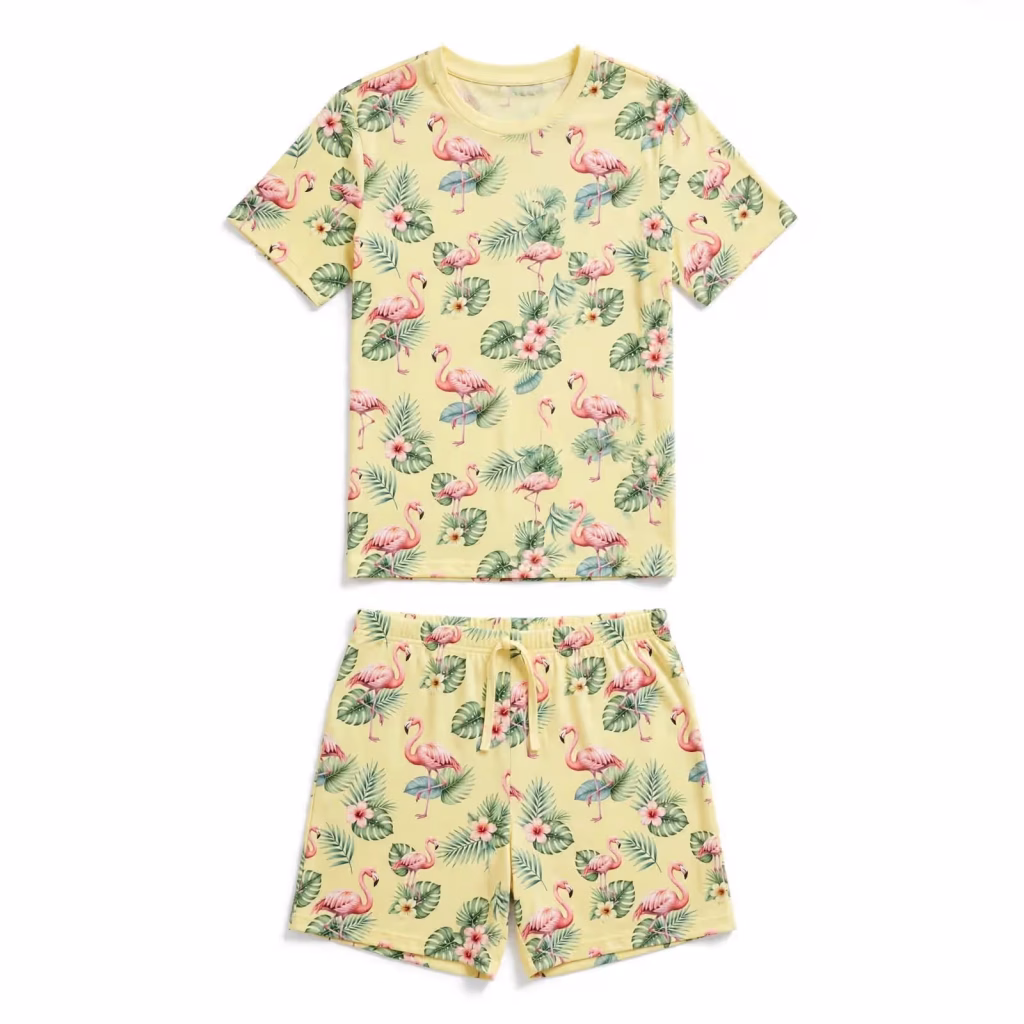 Private Label Shorts Pyjama Set Manufacturing And Packaging