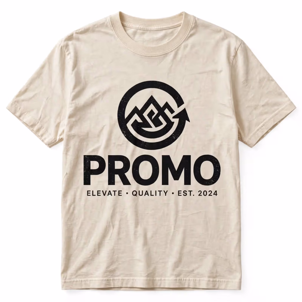 Promotional T Shirt Wide Logo Print Custom Printed Tee Supplier