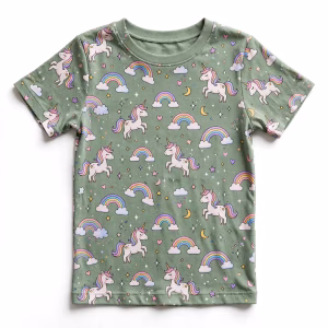Sleep Shirt Set Aop Sage Unicorn Flatlay