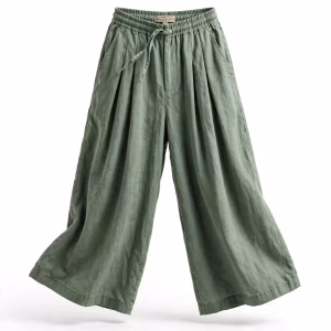 Unisex Sage Relaxed Pleated Pants Manufacturer Bangladesh Linen