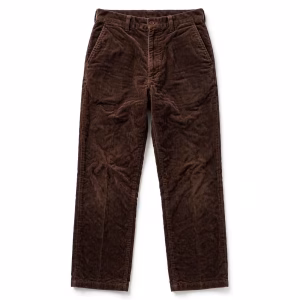 Chocolate Corduroy Pants Flatlay